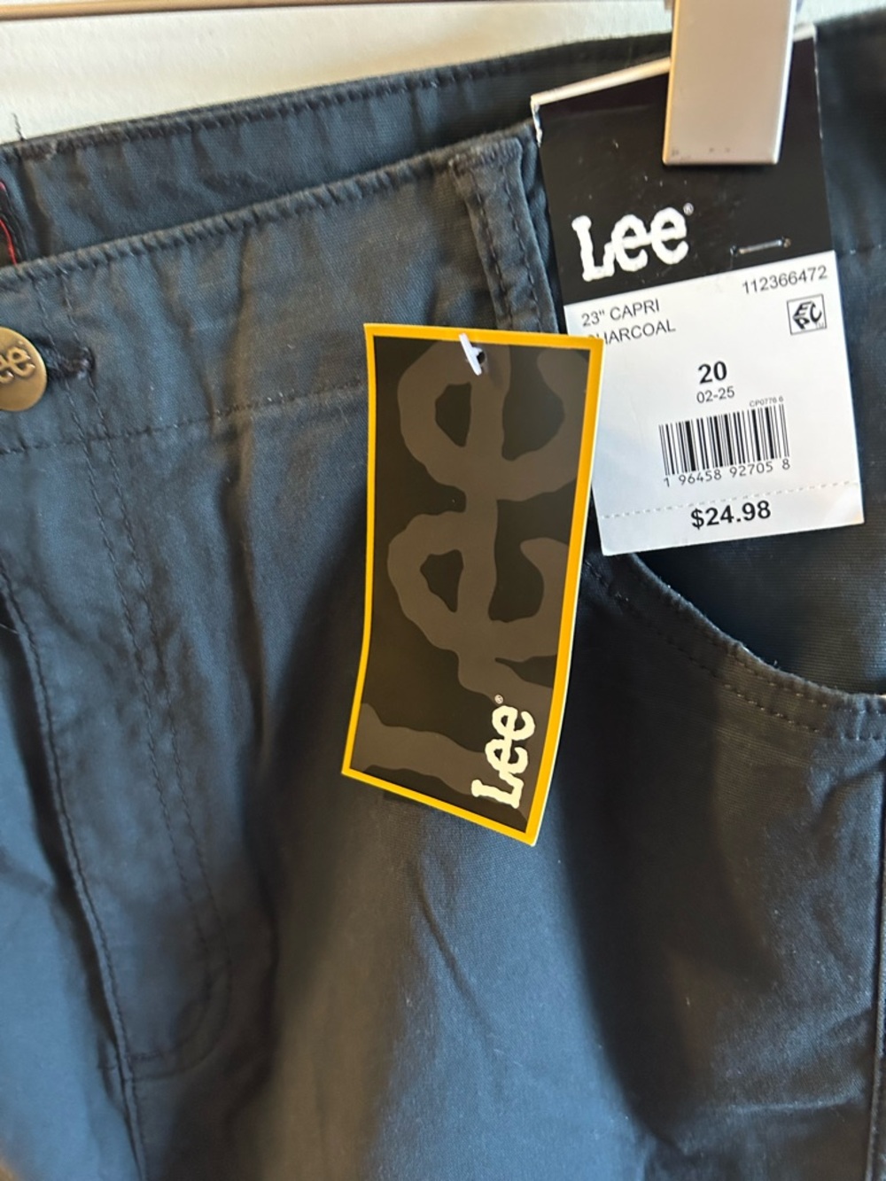 Lee Charcoal Capri Pants with Tag - Size 20 - Picture 3 of 5